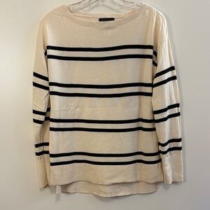 Banana Republic Forever Sweater in Cream and Black Striped.